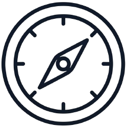 Compass navigation direction outline icon