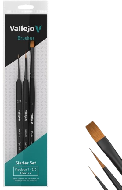 Starter Set | Hobby Brush Kit | Flagged Synthetic Bristles 